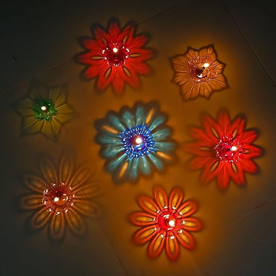 Reflective Shadow Diya Set for Diwali ( Pack of 6 )