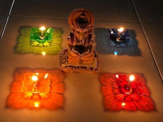 Reflective Shadow Diya Set for Diwali ( Pack of 6 )