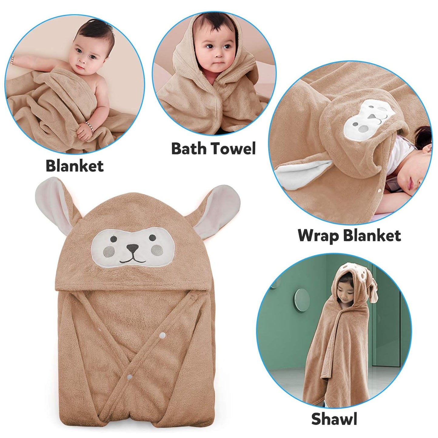 Kids Ultra Soft Hooded Bath Towel